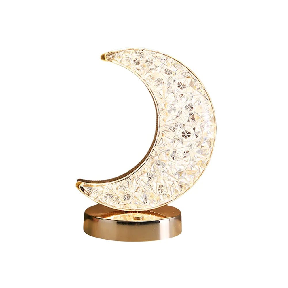 Rechargeable Crystal Table Lamp - Crescent Moon